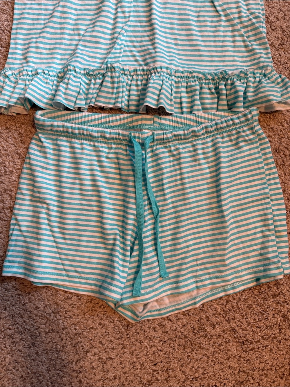 SO Mint Green & White Striped Cami Pajama Set - Picture 3 of 6
